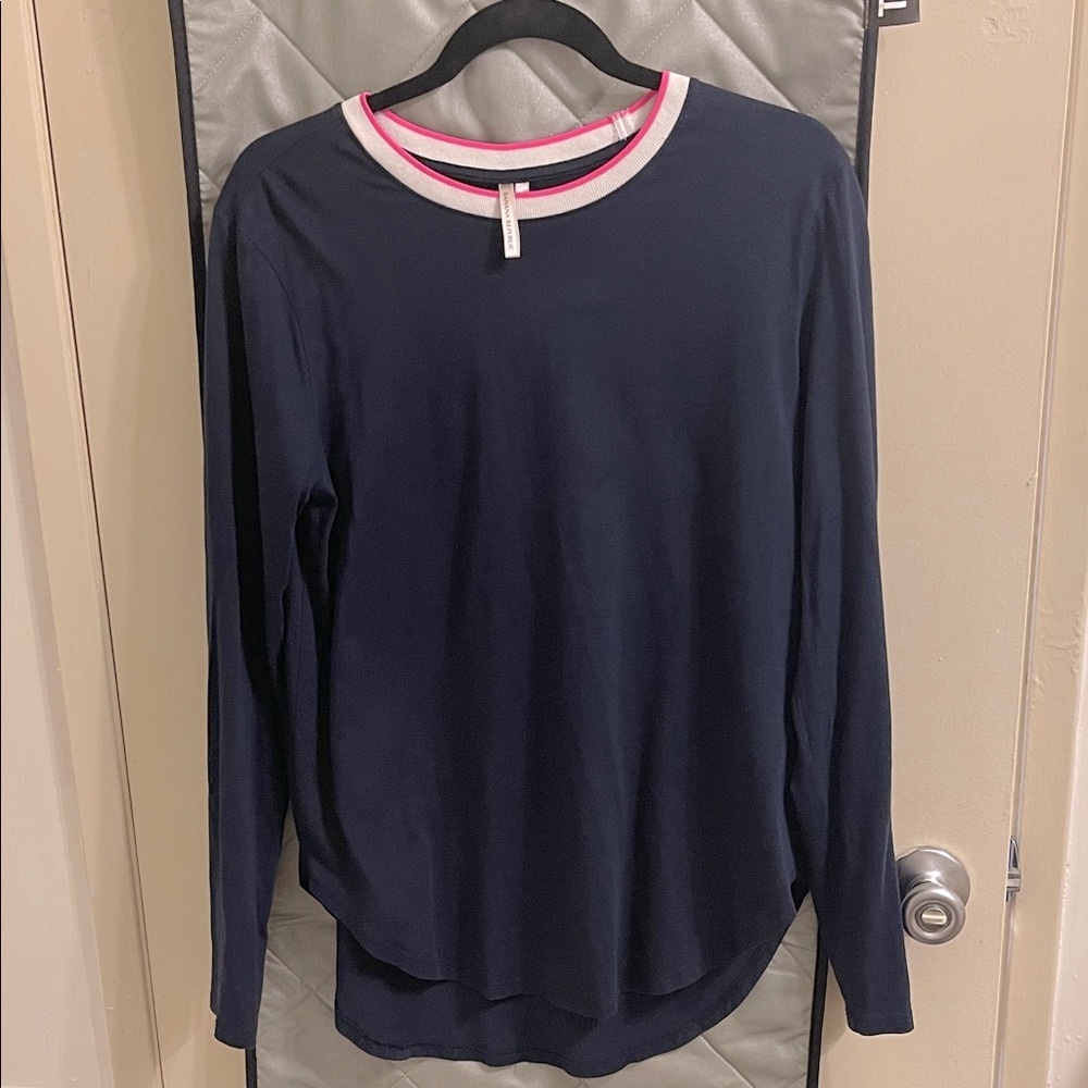 Banana Republic Navy Top with Pink and Cream Accents